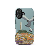 San Francisco Travel Poster Phone Case Iphone 17 / Matte Sleek Stylized Illustration Seagulls Flight Coastal Telegraph Hill Rises,