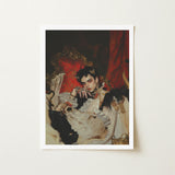 Santino - Queer Vampire King Art Print / Canvas Framed Portrait Person Ornate Layered White Gold, Prints