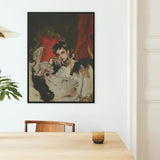 Santino - Queer Vampire King Art Print / Canvas Black-framed Artwork Person Ornate Vintage-style Attire Rich Red, Prints