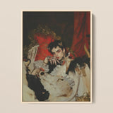 Santino - Queer Vampire King Art Print / Canvas Framed Portrait Person Ornate White Gold Embellished Attire Queer Vampire King, King Art,