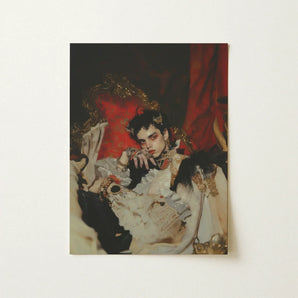 Santino - Queer Vampire King Art Print / Canvas Rectangular Poster Person Ornate Gothic-inspired Attire Intricate Gold, Prints