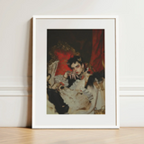 Santino - Queer Vampire King Art Print / Canvas White-framed Art Print Portrait Individual Ornate Dark-toned Attire Queer Vampire King,