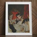 Santino - Queer Vampire King Art Print / Canvas White-framed Portrait Person Ornate Gilded Attire Rich, Prints