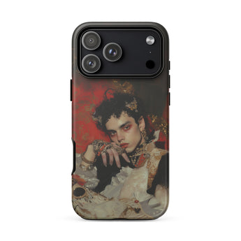 Santino - Queer Vampire King Phone Case Iphone 17 Pro Max / Matte Iphone 13 Pro Max Case Vintage Portrait Design Queer Vampire King, Reign