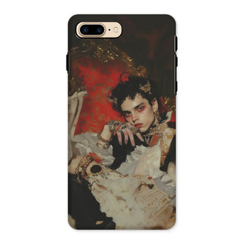 Santino - Queer Vampire King Phone Case Iphone 8 Plus / Matte Phone Case Dramatic Portrait Person Ornate Victorian-style Clothing Queer