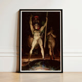 Satan Leading His Legions - Thomas Lawrence Art Print / Canvas Black-framed Classical Painting Muscular Nude Warrior, Ember Glow, Prints