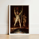 Satan Leading His Legions - Thomas Lawrence Art Print / Canvas White-framed Classical Painting Death Socrates Francisco Goya, Ember Glow,