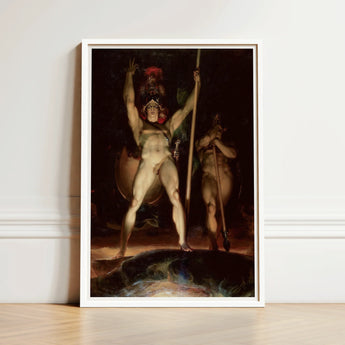 Satan Leading His Legions - Thomas Lawrence Art Print / Canvas White-framed Classical Painting Death Socrates Francisco Goya, Ember Glow,