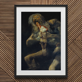 Saturn Devouring His Son - Francisco De Goya Art Print, 20x30’’ / 51x76cm / Black Frame / 2’’ Matboard, Framed Print Goya’s Saturn Son