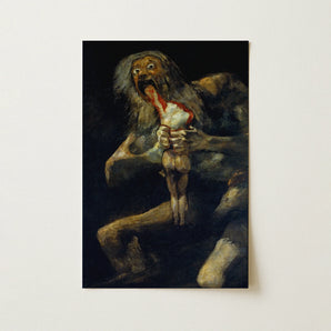 Saturn Devouring His Son - Francisco De Goya Art Print / Canvas, 12x18’’ / 31x46cm / Unframed / no Border, Posters Prints & Visual Artwork,