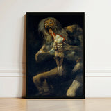 Black-framed Reproduction Francisco Goya’s ?The Sleep Reason Produces Saturn Devouring, Goya Art Print, Titan Crouches