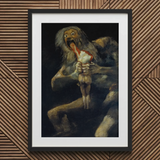 Saturn Devouring His Son - Francisco De Goya Art Print / Canvas Framed Print Goya’s Saturn Son Devouring, Goya Art Print, Titan Crouches