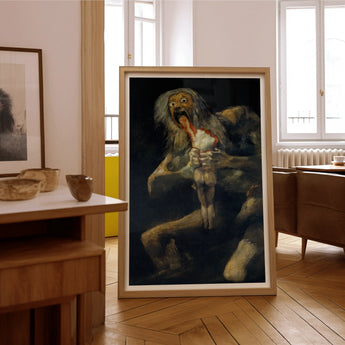 Saturn Devouring His Son - Francisco De Goya Art Print / Canvas Framed Goya’s Wooden Floor, Titan Crouches Prints