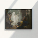 Black-framed Classical Painting Ghostly Figure White Robes Three Benjamin West Art, Moonlight Breaks, Witch’s Gesture