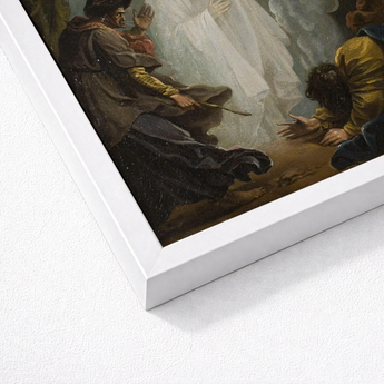 White Framed Art Print Classical Painting Figures Dramatic Benjamin West, Moonlight Breaks, Witch’s Gesture