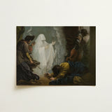 Saul and the Witch of Endor - Benjamin West Art Print / Canvas Classical Oil Painting Ghostly Figure White Robes Smoke, Moonlight Breaks,