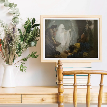 Saul and the Witch of Endor - Benjamin West Art Print / Canvas Framed Art Print Ghostly Figure People Benjamin West Art, Moonlight Breaks,