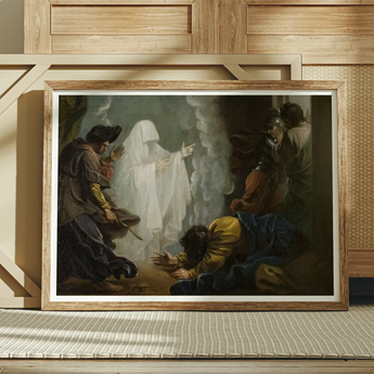 Saul and the Witch of Endor - Benjamin West Art Print / Canvas Framed Painting Ghostly Figure Men Benjamin West Art, Moonlight Breaks,