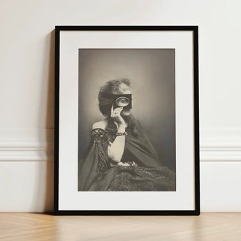 Scherzo Di Follia - Pierre-louis Pierson Art Print / Canvas Black-framed Vintage-style Portrait Woman Ornate Dress, Small Black