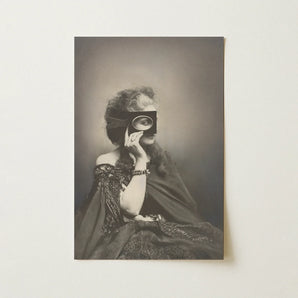 Scherzo Di Follia - Pierre-louis Pierson Art Print / Canvas Black-and-white Photographic Print Woman Ornate Dark Gown Glass Scherzo Follia,