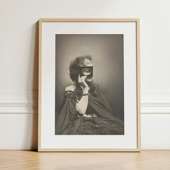 Scherzo Di Follia - Pierre-louis Pierson Art Print / Canvas Framed Black-and-white Portrait Woman Ornate Dress Glass Eye Scherzo Follia,