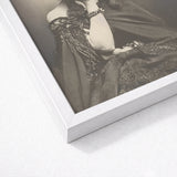 Scherzo Di Follia - Pierre-louis Pierson Art Print / Canvas White Framed Black Portrait Woman Ornate Attire, Small Passe-partout, Soft Warm