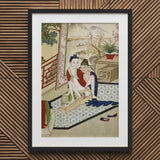 Scholar and Actor - Chinese Homoerotic Art Print / Canvas Framed Asian Erotic Painting Bertholet Collection, Painter Treats Touch,