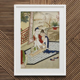 Scholar and Actor - Chinese Homoerotic Art Print / Canvas Framed Traditional East Asian Painting Two Figures Bertholet Collection, Painter