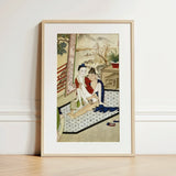 Scholar and Actor - Chinese Homoerotic Art Print / Canvas Framed Traditional East Asian-style Artwork Two Figures Intimate Bertholet