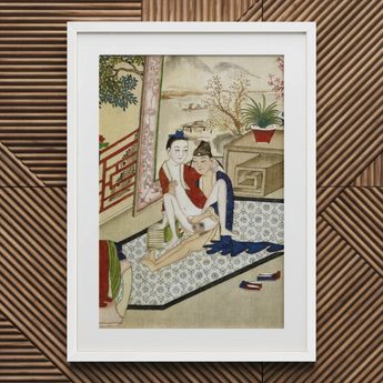 Scholar and Actor - Chinesischer homoerotischer Kunstdruck / Leinwand, 20x30’’ / 51x76cm / Weißer Rahmen / Passepartout, Poster-Drucke & visuelle Kunstwerke,