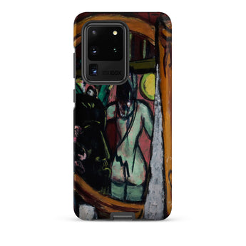 Sculptor’s Studio - Max Beckmann Phone Case Samsung Galaxy S20 Ultra / Matte Phone Case Vibrant Expressionistic Painting Bold Strokes Green