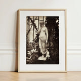 Sculpture of Venus Art Print / Canvas Framed Black-and-white Photograph Classical Statue Elegantly Draped Fabric Marble Turns, Sepia Toning