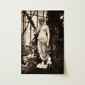 Sculpture of Venus Art Print / Canvas Sepia-toned Photograph Classical Marble Statue Nude Female Figure Turns, Sepia Toning Warms,