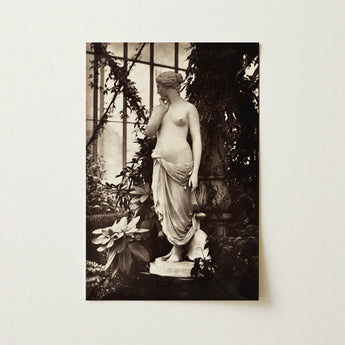 Sculpture of Venus Art Print / Canvas Sepia-toned Photograph Classical Marble Statue Nude Female Figure Turns, Sepia Toning Warms,