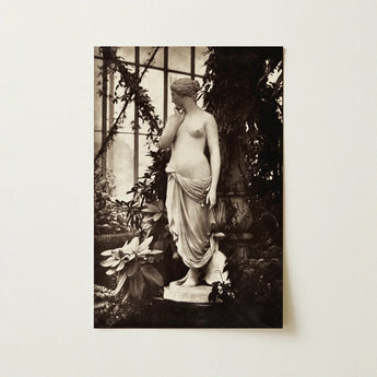 Sculpture of Venus Art Print / Canvas Sepia-toned Photograph Classical Marble Statue Nude Female Figure Turns, Sepia Toning Warms,