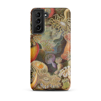 Sea Anemones - Ernst Haeckel Phone Case Samsung Galaxy S21 Plus / Matte Vibrant Vintage-style Marine Life Illustration Phone Case Detailed