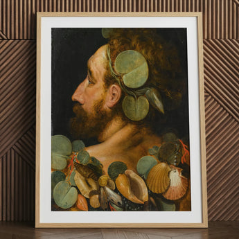 Sea God - Frans Floris Flemish Renaissance Art Print / Canvas, 24x32’’ / 61x81cm / Natural Frame / Matboard, Posters Prints & Visual