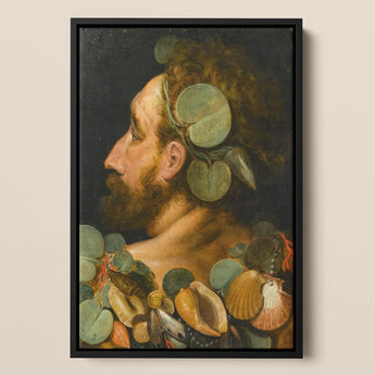Sea God - Frans Floris Flemish Renaissance Art Print / Canvas, 12x16’’ / 31x41cm / Black Frame, Posters Prints & Visual Artwork, Toby Leon