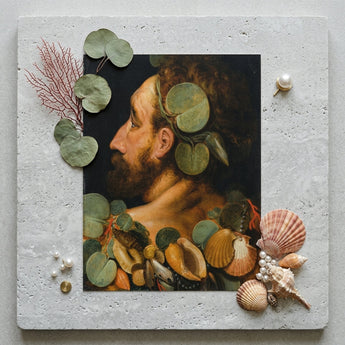 Sea God - Frans Floris Flemish Renaissance Art Print / Canvas Framed Classical Portrait Bearded Man Adorned Green Lily Frans Floris’ Sea