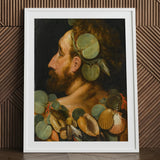 Sea God - Frans Floris Flemish Renaissance Art Print / Canvas Framed Classical Portrait Bearded Man Profile Adorned Floris’, Charm Meets