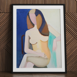 Seated Female Model - Vilhelm Lundstrøm Art Print / Canvas, 24x32’’ / 61x81cm / Black Frame / Matboard, Posters Prints & Visual Artwork,