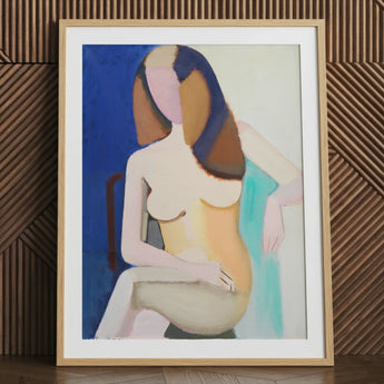 Seated Female Model - Vilhelm Lundstrøm Art Print / Canvas, 24x32’’ / 61x81cm / Natural Frame / Matboard, Posters Prints & Visual Artwork,