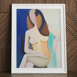 Seated Female Model - Vilhelm Lundstrøm Art Print / Canvas, 24x32’’ / 61x81cm / White Frame / Matboard, Posters Prints & Visual Artwork,