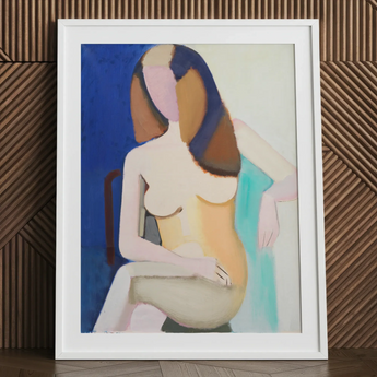 Seated Female Model - Vilhelm Lundstrøm Art Print / Canvas, 24x32’’ / 61x81cm / White Frame / Matboard, Posters Prints & Visual Artwork,