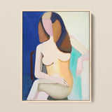 Seated Female Model - Vilhelm Lundstrøm Art Print / Canvas Abstract Painting Nude Figure Stylized Brown Black, Faceless Folds, Emerges