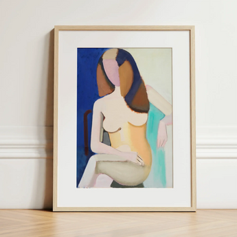 Seated Female Model - Vilhelm Lundstrøm Art Print / Canvas, Vilhelm Lundstrøm, Faceless Nude Folds, Emerges Feels Closer, Vilhelm Lundstrøm