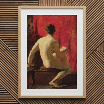 Seated Male Model - William Etty Kunstdruck / Leinwand, 20x30’’ / 51x76cm / Naturrahmen / Passepartout, Poster, Drucke & visuelle Kunstwerke, Toby