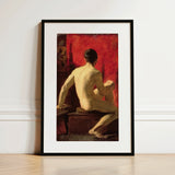 Seated Male Model - William Etty Art Print / Canvas, 12x18’’ / 31x46cm / Black Frame / Matboard, Posters Prints & Visual Artwork, Toby Leon