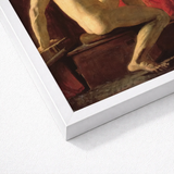 Framed Reproduction Classical Painting Nude Figures Warm Tones William Etty’s Model, Oil Surface Catches, Torso Illuminated