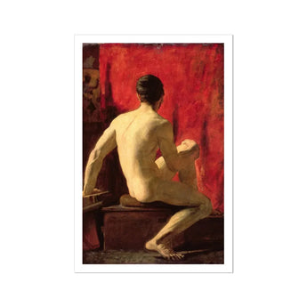 Seated Male Model - William Etty Art Print / Canvas Nude Man Viewer Etty’s, Oil Surface Catches, Torso Illuminated Prints